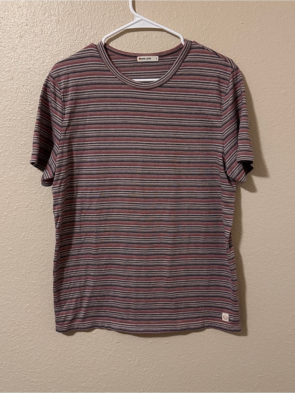 Marine Layer Shirt Mens Small Multicolor Signature Crew Stripe Tee Short Sleeve